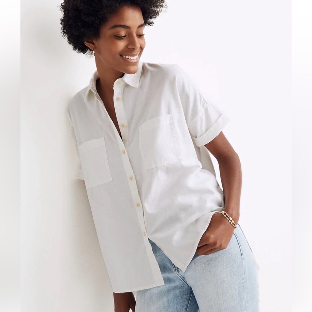 Madewell Cotton Short Sleeve Shirt - Size Small